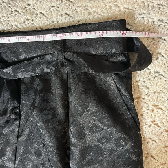 Francescas Animal Print Belted Dress Pants Elastic Waist Black - Picture 6 of 9